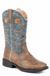 ROPER DANIEL BIG KIDS BOOT - BROWN/BLUE [SZ:4.0]