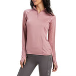 ARIAT WOMENS LOWELL 2.0 1/4 ZIP TOP - NOSTALGIA ROSE