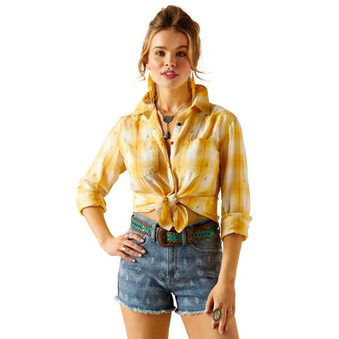 ARIAT BILLIE JEAN WOMENS LONG SLEEVE SHIRT - CACTUS PLAID [SZ:XS]