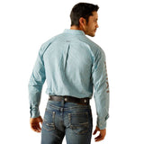 ARIAT GRAYCEN MENS PRO TEAM FITTED LONG SLEEVE SHIRT - WHITE/BLUE [SZ:S]