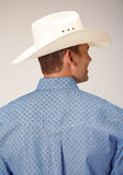 ROPER MENS AMARILLO COLLECTION LONG SLEEVE PRINT - BLUE