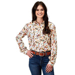 ROPER WOMENS FIVE STAR COLLECTION LONG SLEEVE SHIRT - FEATHER TOSS [SZ:XS]