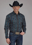 ROPER VINTAGE COLLECTION MENS LONG SLEEVE SHIRT - BLUE STRIPE [SZ:S]