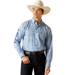 ARIAT PRO TEAM VAUGHN FITTING MENS LONG SLEEVE SHIRT - BLUE [SZ:S]