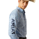 ARIAT PRO TEAM VAUGHN FITTING MENS LONG SLEEVE SHIRT - BLUE [SZ:S]