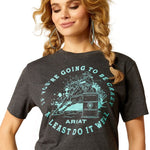 ARIAT BARREL BEAUTY WOMENS SHORT SLEEVE TEE - CHARCOAL HEATHER [SZ:XS]