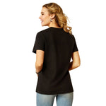 ARIAT ESTABLISHED BOOT CO WOMENS SHORT SLEEVE TEE - BLACK [SZ:S]