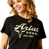 ARIAT ESTABLISHED BOOT CO WOMENS SHORT SLEEVE TEE - BLACK [SZ:S]