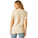 ARIAT KEEP WALKIN' COWBOY WOMENS SHORT SLEEVE TEE - NATURAL [SZ:XS]