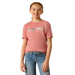 ARIAT GIRLS MINI COW SQUAD SHORT SLEEVED TEE - DUSTY ROSE [SZ:XS]