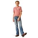 ARIAT GIRLS MINI COW SQUAD SHORT SLEEVED TEE - DUSTY ROSE [SZ:XS]