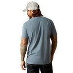 ARIAT ROCKY PEAK MENS SHORT SLEEVED TEE - LIGHT DENIM [SZ:M]