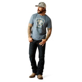 ARIAT ROCKY PEAK MENS SHORT SLEEVED TEE - LIGHT DENIM [SZ:M]