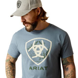 ARIAT ROCKY PEAK MENS SHORT SLEEVED TEE - LIGHT DENIM [SZ:M]