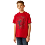 ARIAT BOYS HOLD YOUR HORSES SHORT SLEEVED TEE - RED [SZ:XS]