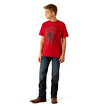 ARIAT BOYS HOLD YOUR HORSES SHORT SLEEVED TEE - RED [SZ:XS]