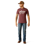 ARIAT ESTABLISHED BOOT CO MENS SHORT SLEEVE TEE - MAROON HEATHER [SZ:M]