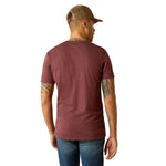 ARIAT ESTABLISHED BOOT CO MENS SHORT SLEEVE TEE - MAROON HEATHER [SZ:M]