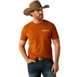 ARIAT BUFFALO WEST MENS T SHIRT - BURNT UMBER [SZ:M]