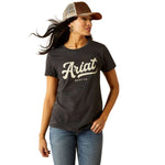 ARIAT BOOT SCRIPT WOMENS T SHIRT - CHARCOAL HEATHER [SZ:XS]