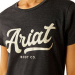 ARIAT BOOT SCRIPT WOMENS T SHIRT - CHARCOAL HEATHER [SZ:XS]