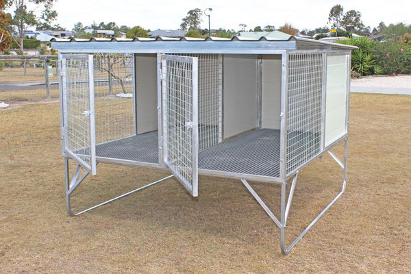 DOG KENNEL 2 BAY AUSSIE FPR FLOOR Kingstons Rural Supplies