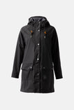 HORZE ELISE RAINCOAT WITH PADDED LINING - CAVIAR BLACK [SZ:36]