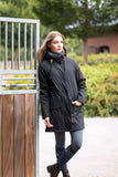 HORZE ELISE RAINCOAT WITH PADDED LINING - CAVIAR BLACK [SZ:36]