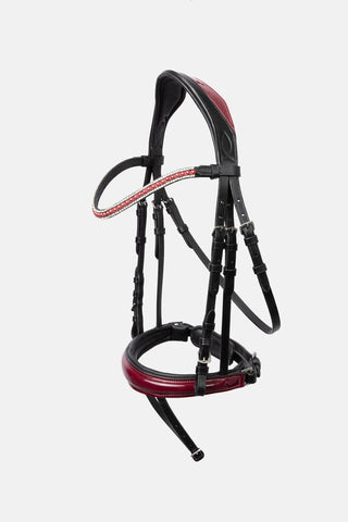 HORZE PHYSICAL SOPHISTICATION BRIDLE - BLACK/RED