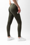 HORZE YOUNG RIDER AYA WOMENS HIGH WAIST TIGHTS -  DARK GREEN [SZ:32]