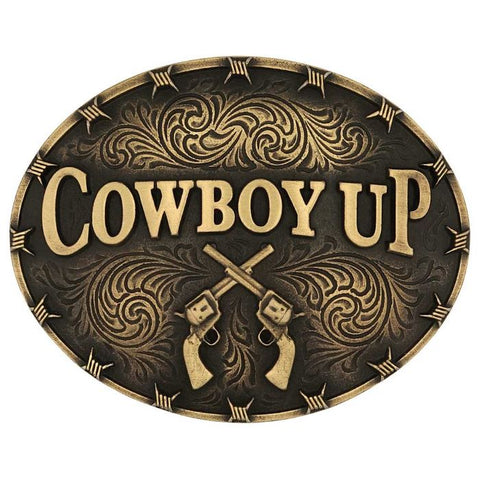 MONTANA ATTITUDE BUCKLE - COWBOY UP [SZ:38]