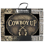 MONTANA ATTITUDE BUCKLE - COWBOY UP [SZ:38]