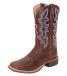 TWISTED X 11 TECH X 2 WOMENS BOOT - CHOCOLATE TRUFFLE/PINK/BLUE [SZ:6.5]