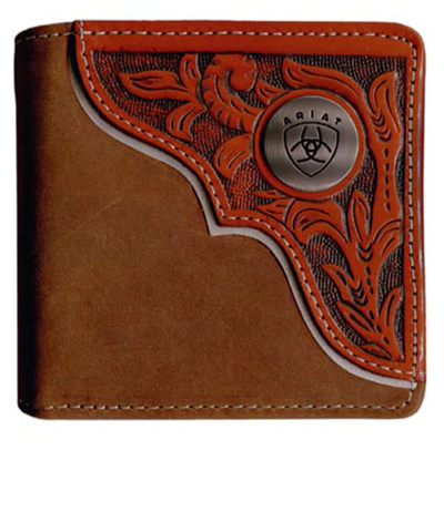 WALLET ARIAT BIFOLD  TOOLED OVERLAY WLT2112A 