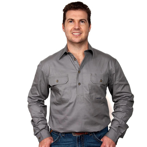 JUST COUNTRY CAMERON SHIRT STEEL GREY