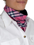 JUST COUNTRY CARLEE DOUBLE SIDED SCARF - NAVY/HOT PINK & NAVY PLAID 