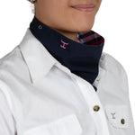 JUST COUNTRY CARLEE DOUBLE SIDED SCARF - NAVY/HOT PINK & NAVY PLAID 