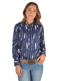 PURE WESTERN ALEEN WOMENS PRINT WESTERN L/S SHIRT [SZ:8]