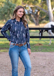 PURE WESTERN ALEEN WOMENS PRINT WESTERN L/S SHIRT [SZ:8]