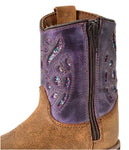 PURE WESTERN DASH TODDLER BOOT - OILED BROWN/PURPLE