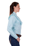 WRANGLER PAOLA WOMENS LONG SLEEVE SHIRT - AQUA