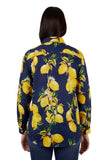 HARDSLOG SANA FULL PLACKET LONGSLEEVE SHIRT - NAVY/YELLOW [SZ:10]