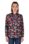 HARDSLOG ELDA HALF PLACKET LONGSLEEVE SHIRT - MULTI [SZ:8]