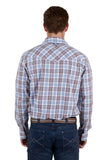 PURE WESTERN LUCAS MENS LONG SLEEVE SHIRT - WHITE/BLUE [SZ:S]