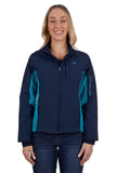 PURE WESTERN TRACY WOMENS SOFT SHELL JACKET - NAVY/AQUA [SZ:XS]