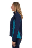 PURE WESTERN TRACY WOMENS SOFT SHELL JACKET - NAVY/AQUA [SZ:XS]