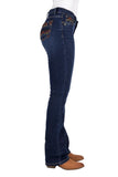 PURE WESTERN OLA WOMENS RELAXED RIDER JEANS - EVENING SKY [SZ:6]