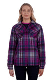 WRANGLER NEVADA WOMENS SHIRT JACKET - PINK/PURPLE [SZ:XS]