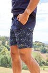 PURE WESTERN DREW MENS BOARDSHORTS - NAVY/TAN [SZ:XS]