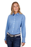 PURE WESTERN ALANA WOMEN LONG SLEEVE SHIRT - BLUE [SZ:8]